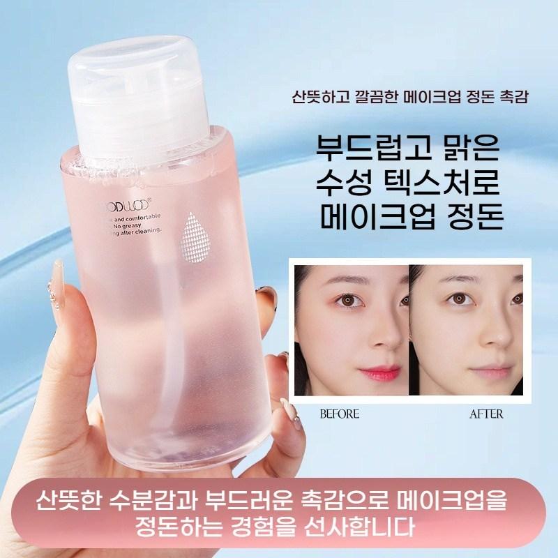 A gentle cleansing water that neatly sets makeup with a clear and moisturizing texture. Suitable for eyes, lips, and face. 1 pcs, 300ml