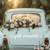 Just Married Car Vinyl Decal for Window Wedding Car Decal Wedding Vehicle Sticker Car Decal Heart Bird Sticker for Newly Weds 28x5.2 in
