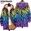 New Jacket Multi-colored Pattern Elements B1 Zipper Hooded Cardigan Thickened Winter Fleece Trendy Padded Clothes