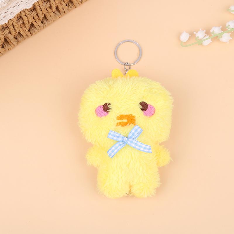 Мультяшное животное, маленький медвежонок, кролик, лягушка, курица, фаршированная плюшевая игрушка, плюшевый брелок