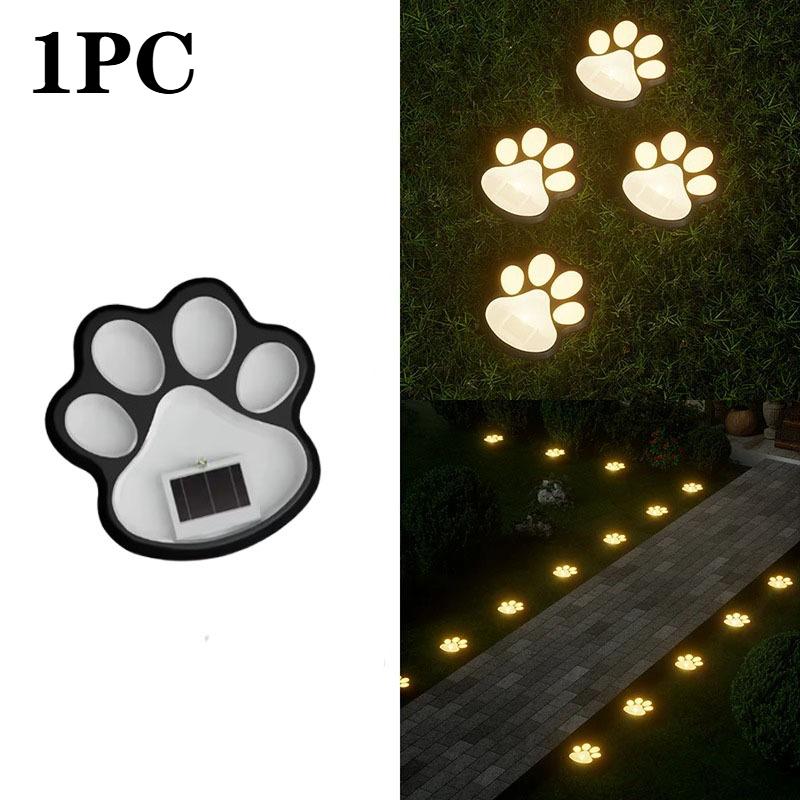 1-12PCS LED Solar Outdoor Light Waterproof Animal Paw Print Lamp for Garden Lawn Patio Summer Camping Home Decor