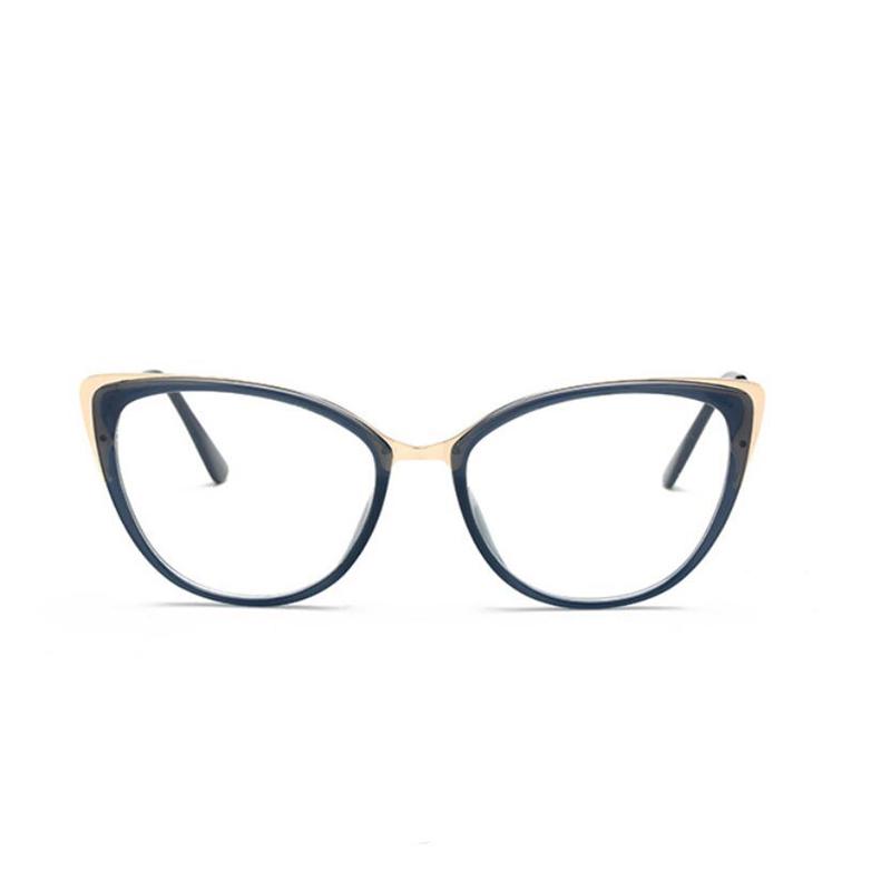 Anti-Blue Light Cat Eye Prescription Spectacle Women Myopia Lens Photochromic Glasses Diopter 0 -0.5 -0.75 -1.0 -2.0 To -6.0