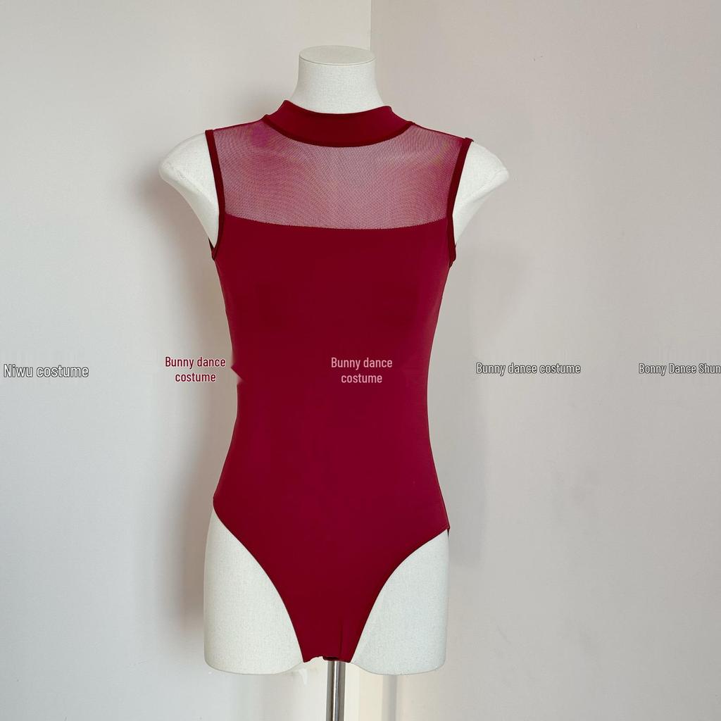 Балетный и аэробный купальник с высоким воротом для женщин