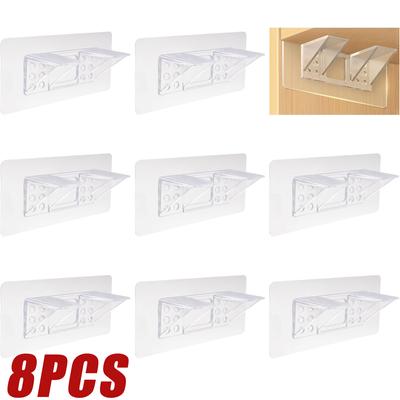 8/2 шт. многофункциональные двухцелевые держатели полок клейкие колышки пластиковые кронштейны для полок шкафа настенная вешалка