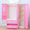 Miniature Wardrobe Closet Plastic Dolls House Bedroom Furniture Accessory Pink