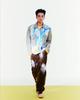 THEMUSEUMVISITOR Hand Painted Wide Pants (Brown)