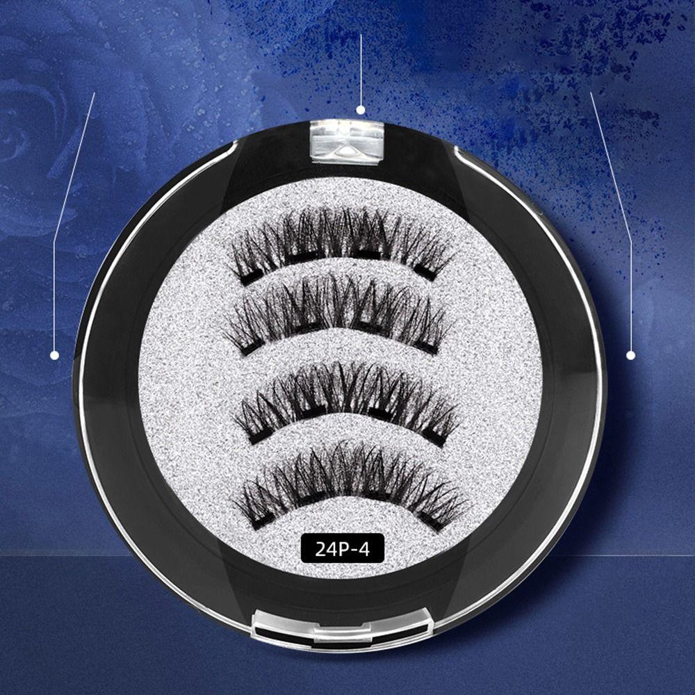 2 пары Полная полоса 4 Магнитные Ресницы Многоразовые Наращивание Ресниц Магнитные Ресницы Наружные