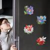 6Pcs Spring Print DIY Crystal Sparkling Diamond Magnets Set Diamond Art Refrigerator Magnet Diamond Painting Magnets Kit