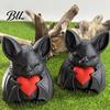 Dark Style Ornament Cute Red Heart Bat 3D Printed Halloween Decoration Novelty Tabletop Sculpture for Spooky Love Design Party Haunted House