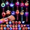 10pcs Glowing Halloween Bracelets Rings Children Toys Props Halloween Party Decoration Treat Kids Party Gift Pinata Fillers