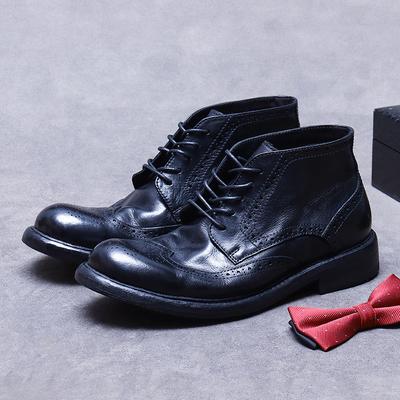 Ботинки мужские из натуральной кожи на подошве Goodyear, ретро британский стиль, новая мода, из коровьей кожи, высокие