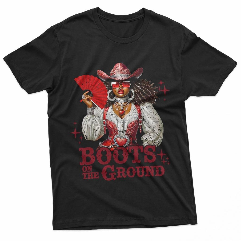 Boots On The Ground Boot Cowboy Western Cowgirl Linedance T-Shirt