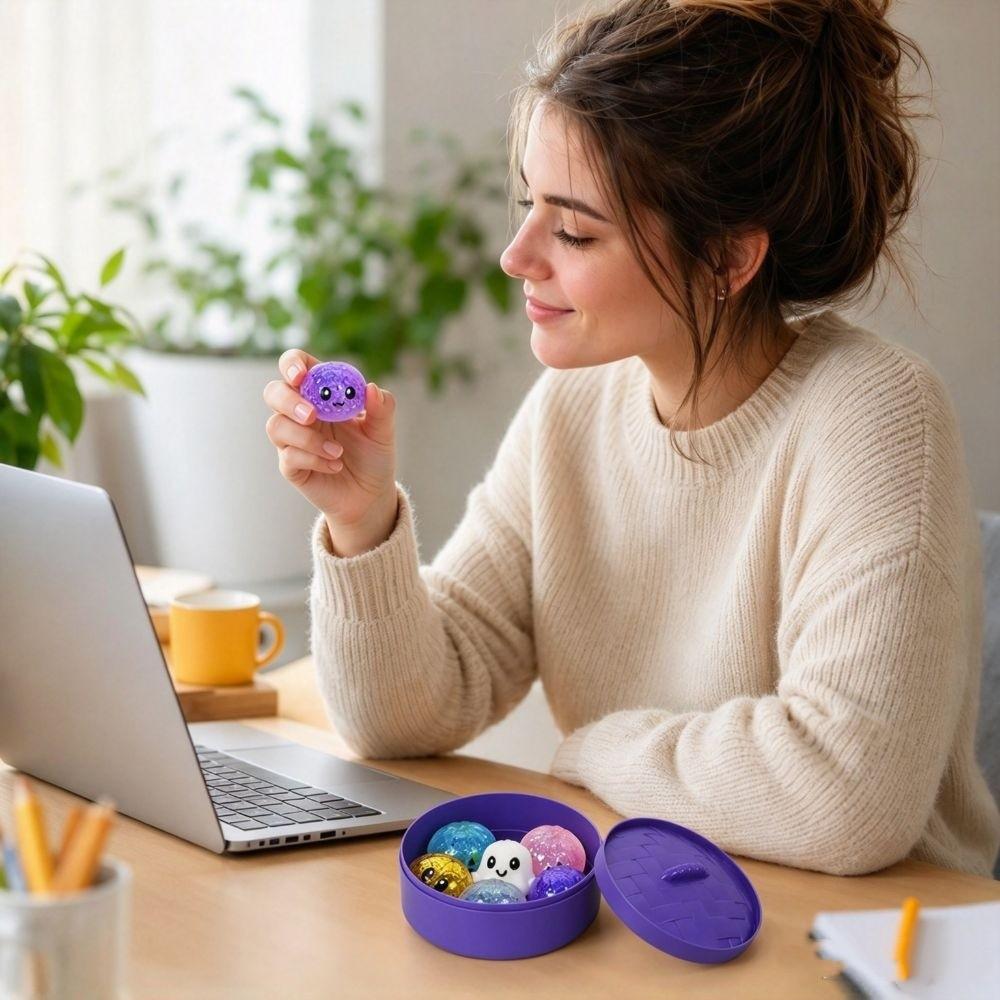 6pcs/set Soft Cute Squishy Crystal Bun Halloween Fidget Sensory Toy Party Favors