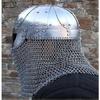 Viking Helmet Battle Armor 18G Steel and Chainmail Mask Helmet Silver