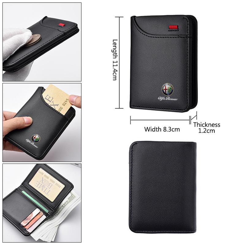 XTXG4 Fashion Car Vintage Wallet Driver Licence Storage Coin Purse For Alfa Romeo Giulietta 159 147 156 166 Mito Giulia GT Stelvio