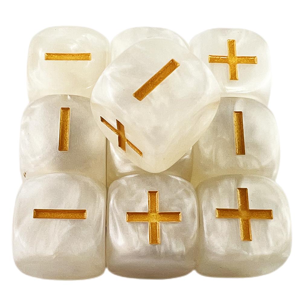 Dice-6-Sided 10pcs Marbled, Opaque Effect "+,-" Dice Brand Fate Dice for Fate & Fudge Game Board Game Desk Game