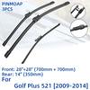 3PCS For VW Golf Plus 521 2009-2014 28" 28" 14" Front Rear Wiper Blades Windshield Windscreen Window Cutter Accessories 2009 2010 2011 2012 2013 2014