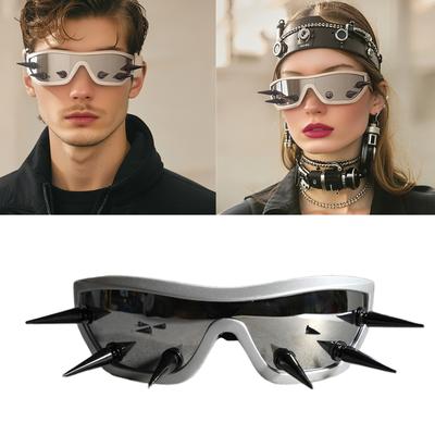 Стильные солнцезащитные очки с металлическими заклепками, защита UV400, удобная поликарбонатная оправа, очки для моды на открытом воздухе и повседневного использования