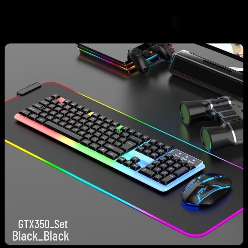 OLOEY Wired Backlit Mechanical-Feel Keyboard and Mouse Set