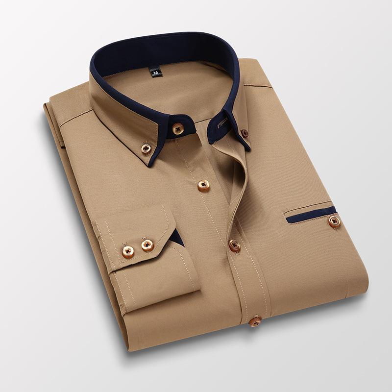 Men's Spring and Fall Casual Shirt Business Men's Office Shirts