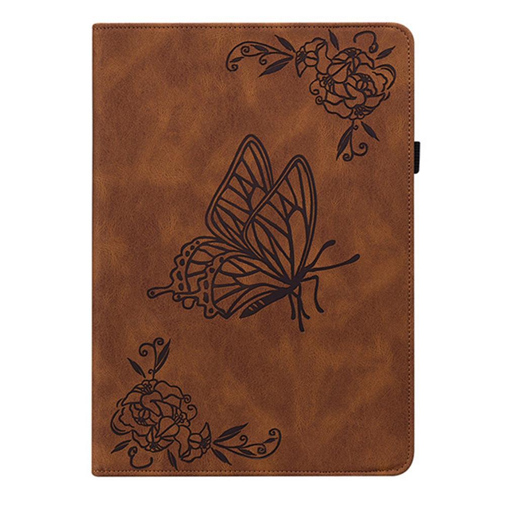 For Infinix Xpad 20 Case Butterfly Flower Imprint PU Leather Tablet Cover with Card Slots