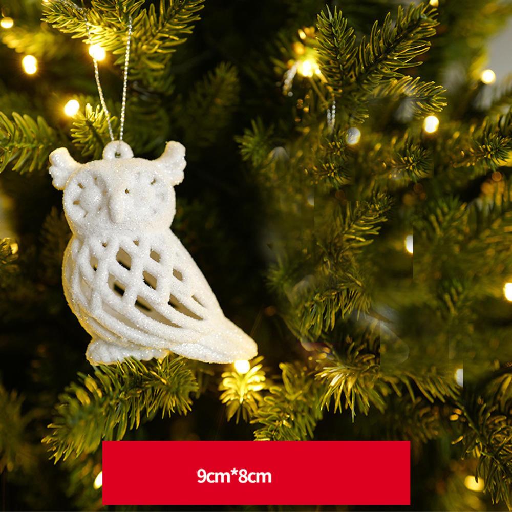 New Christmas Tree Decorations Pendant Xmas Tree White Elk Snowflake Ornaments Home Hanging Decoration 2025 New Year Party Decor
