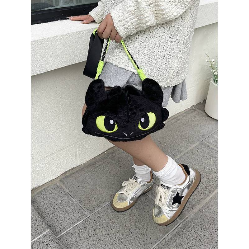 How To Train Your Dragon Toothless Plush Shoulder Bag With Padded Straps For Casual And School Use