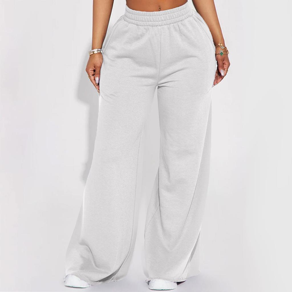 Women's Fashion Casual Sports Yoga Elastic High Waist Wide Leg Loose Pants
