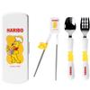 Haribo Baby Cutlery Spoon + Fork + Chopsticks + Case Set, Yellow, Spoon + Fork + Chopsticks + Case, Korean Popular Tableware