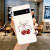 Милый чехол для телефона с вишневым бантом для Google Pixel 9 8 7 6 Pro XL 8A 7A 6A 5 4 5A 4A 3A XL 5G, мягкий силиконовый, прозрачный ТПУ