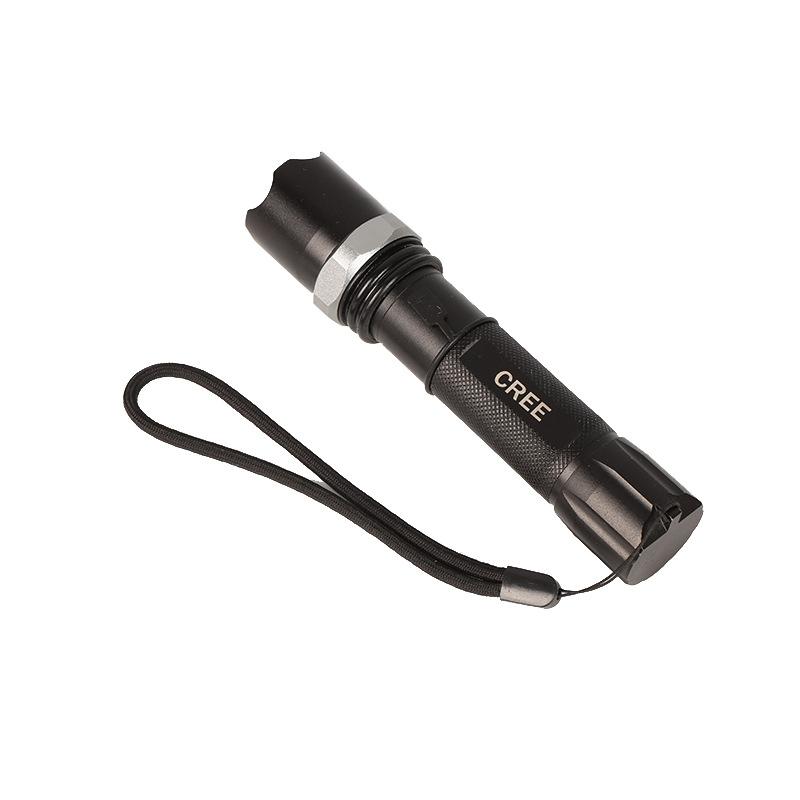 Multifunctional Aluminum Alloy LED Flashlight Mechanical Zoom Strong Light Rechargeable Bicycle Flashlight Portable Lighting