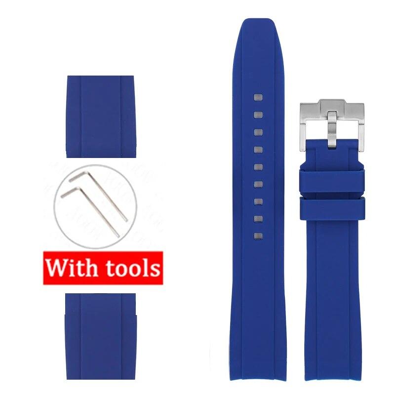 Силиконовый ремешок с изогнутым интерфейсом для Swatch x Blancpain Fifty Fathoms 22 мм для мужчин и женщин, спортивный водонепроницаемый резиновый ремешок для часов