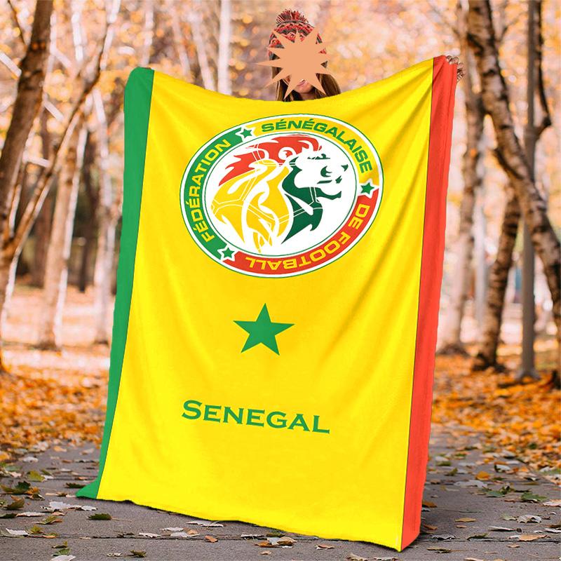 Senegal Flannel Blanket Soft Warm All-Season Throw, Design for Camping, Car Travel, Hiking Sofa, Bed, Office Perfect Gift for Parties