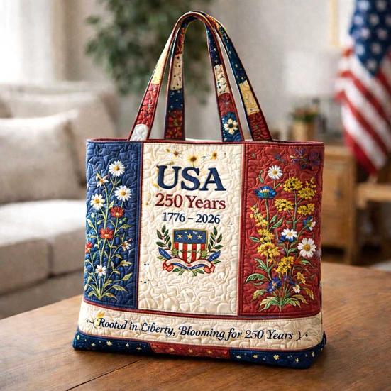 Сумка-тоут к 250-летию США, Сумка-шоппер ко Дню Независимости, Красно-бело-синяя сумка для покупок, Многоразовая патриотическая сумка в подарок на 4 июля