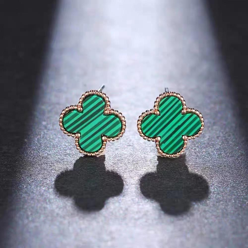 Серьги из титановой стали с четырьмя лепестками клевера, легкие роскошные женские серьги высокого уровня