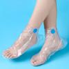 100pcs Thick Disposable Foot Covers, Waterproof and Moisturizing, Transparent with Blue Adhesive Dots for Home Spa Treatment and Hygiene Protection