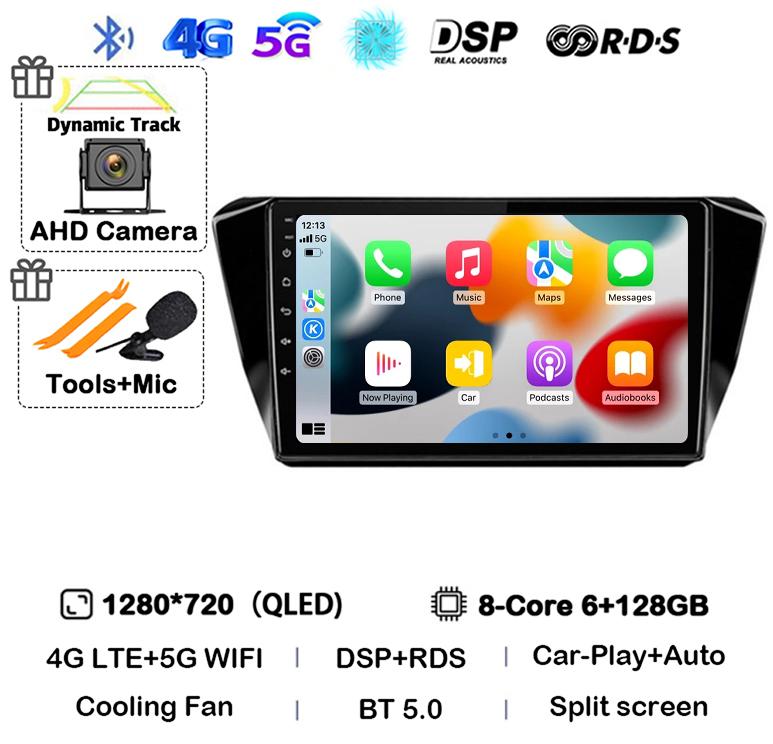Автомагнитола Android 14 с Auto Carplay для Skoda Superb 3 2015 2016 2017 2018 2019 Мультимедийный стерео видеоплеер GPS 4G WiFi DSP BT