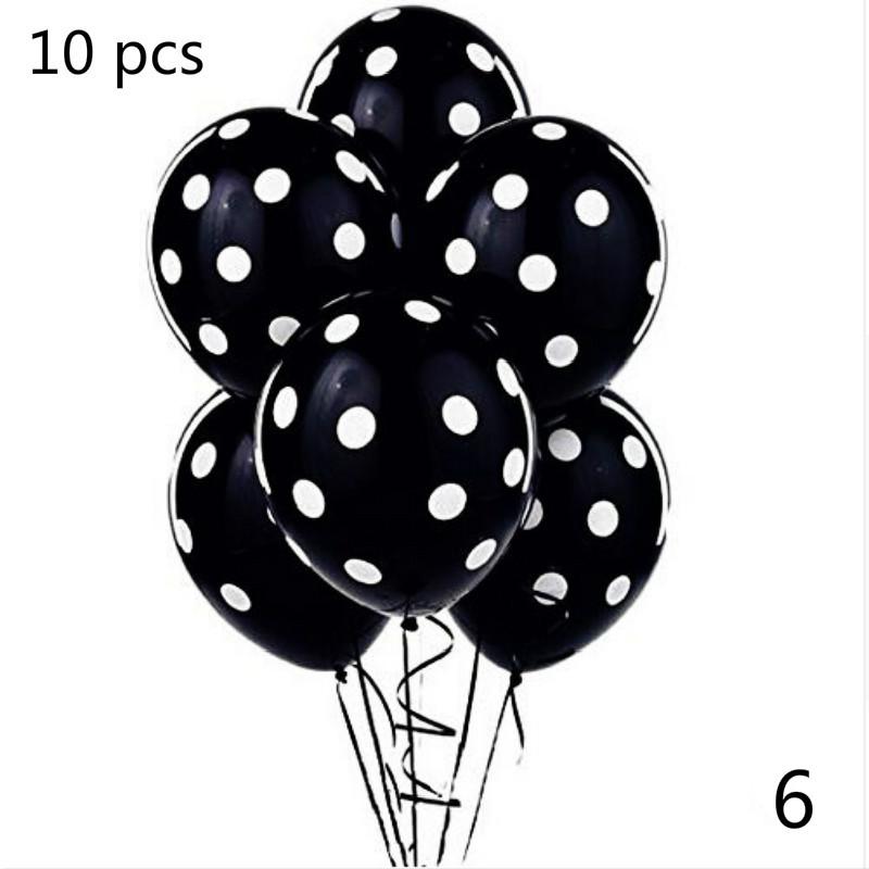 10 шт. / Лот, 12 дюймов, красные, черные точки, латексные шары, воздушные шары в горошек, мультяшная тема, декор для дня рождения