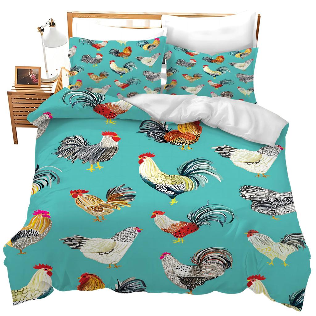 Комплект пододеяльника для фермерского дома с курицами, подсолнухами, животными, современный подарок для комнаты, ретро-доска, черно-белая клетка, пододеяльник