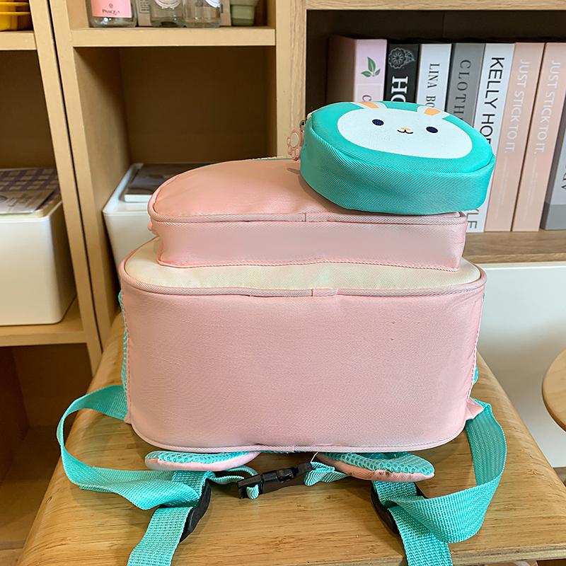 Детский школьный рюкзак для детского сада с героями мультфильмов, маленький рюкзак для мальчиков и девочек с изображением животных и кошельком для монет