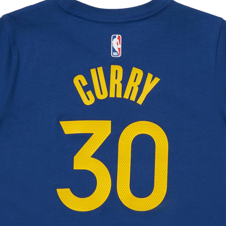 Nike Футболка детская Warriors Team Curry Basketball Jersey однотонная с принтом спортивная с коротким рукавом American Vintage Kids tops синяя 3Z2B311F1-WARSC