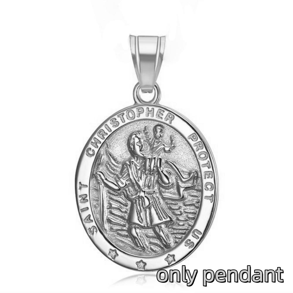 1pc, 316L Stainless Steel Jewelry, St. Christopher Cross Pendant, Simple, Street Wear, Parties, Daily Wear, Gift for Men Women