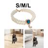 Necklace for Pets with Pearls Adjustable Dog Collar for Small Breeds
