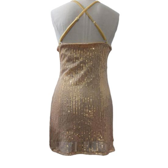 Женское платье с v-образным вырезом на тонких бретельках, блестящие блестки, открытая спина, мягкое облегающее платье без рукавов длиной выше колена, вечерние клубное мини-платье