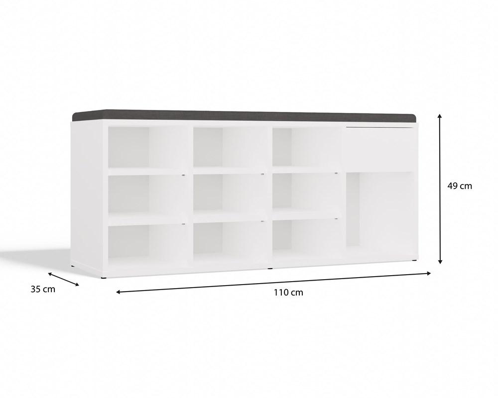 Open Shoe Cabinet Tallin White