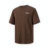 Футболка с круглым вырезом и логотипом, мужские топы, дышащая, темно-коричневая A69E3-BK0