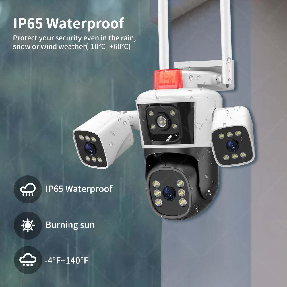 12MP 6K Security Protection IP Camera WiFi Wireless Outdoor Three Lens Three Screens CCTV Видеонаблюдение PTZ Отслеживание людей