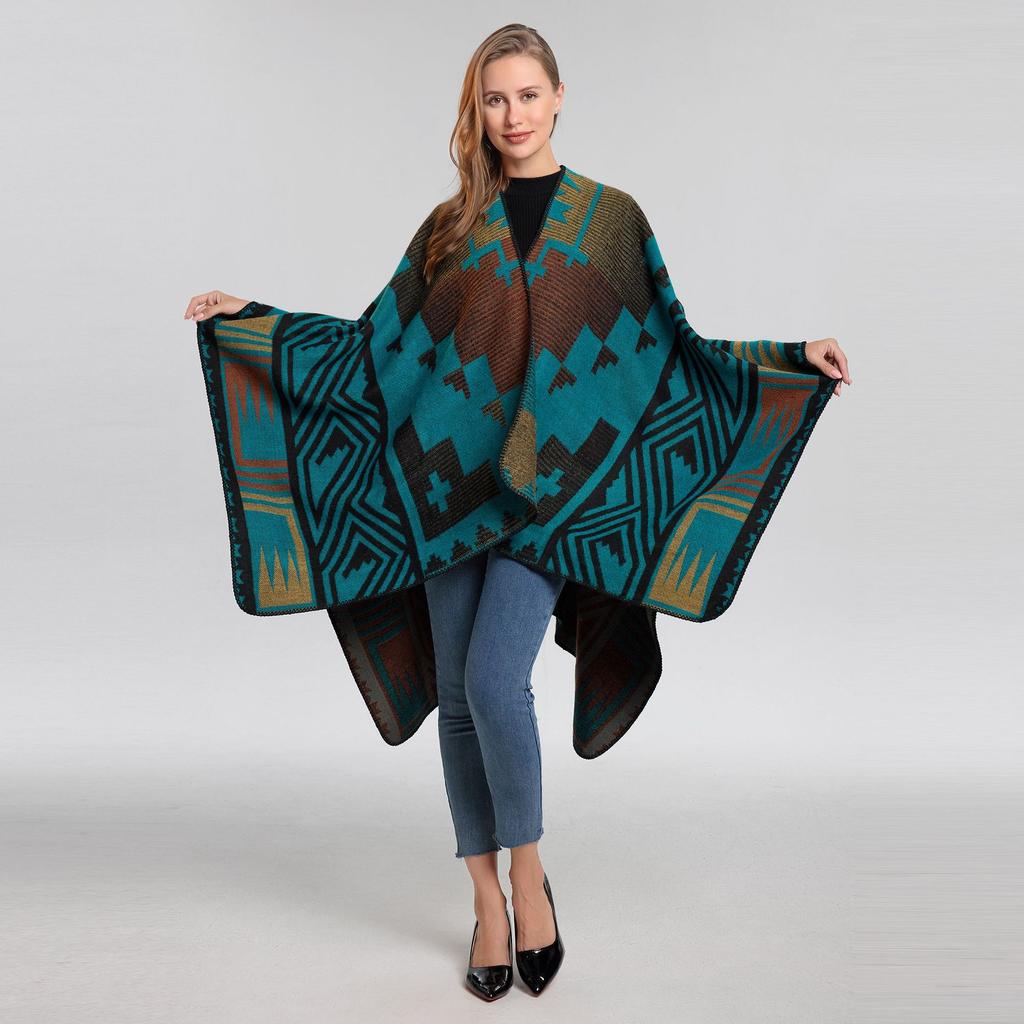 Теплая накидка-шаль Great Northwest Travel Wear Шарф Женская жаккардовая накидка с разрезом