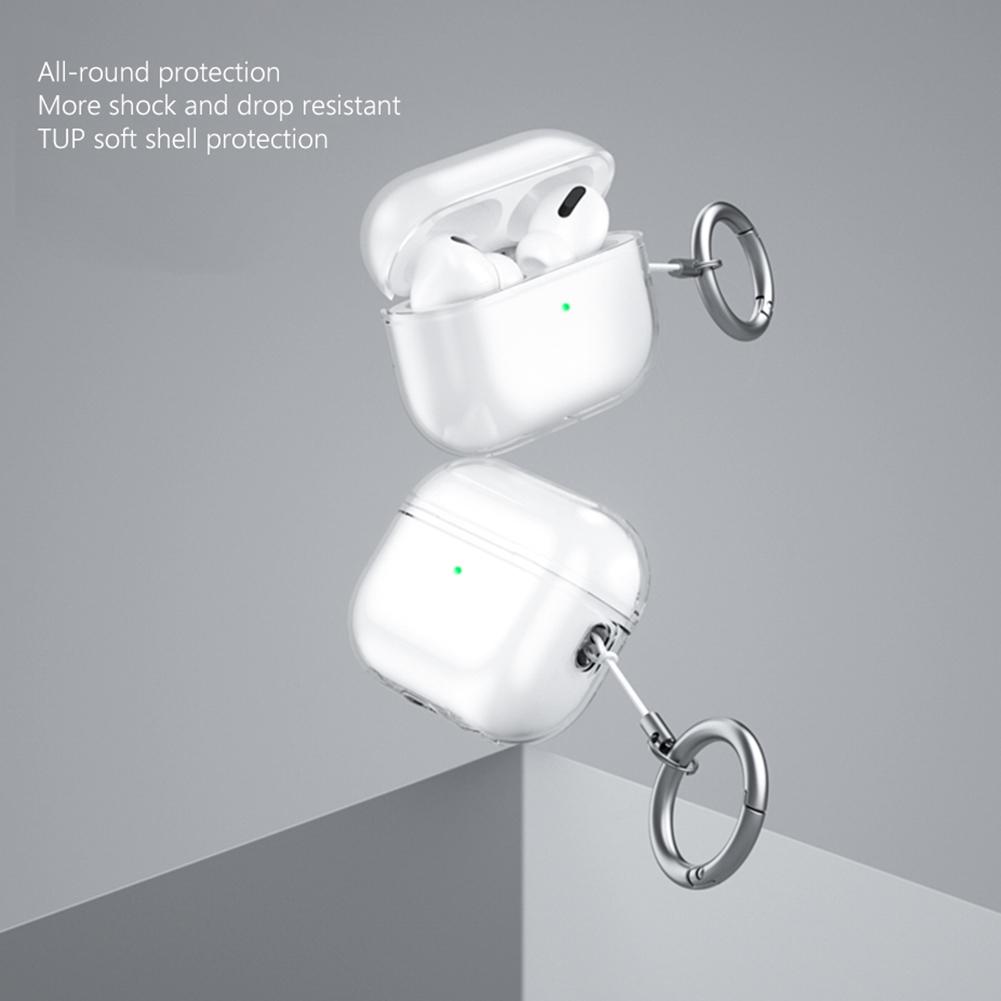 Мягкий защитный чехол для наушников из ТПУ с пряжкой-ремешком, защитный чехол для наушников от пыли для Apple Airpods Pro 2