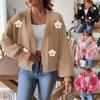Hand-crocheted Floral Patchwork Sweater Long-sleeved Sweater Jacket